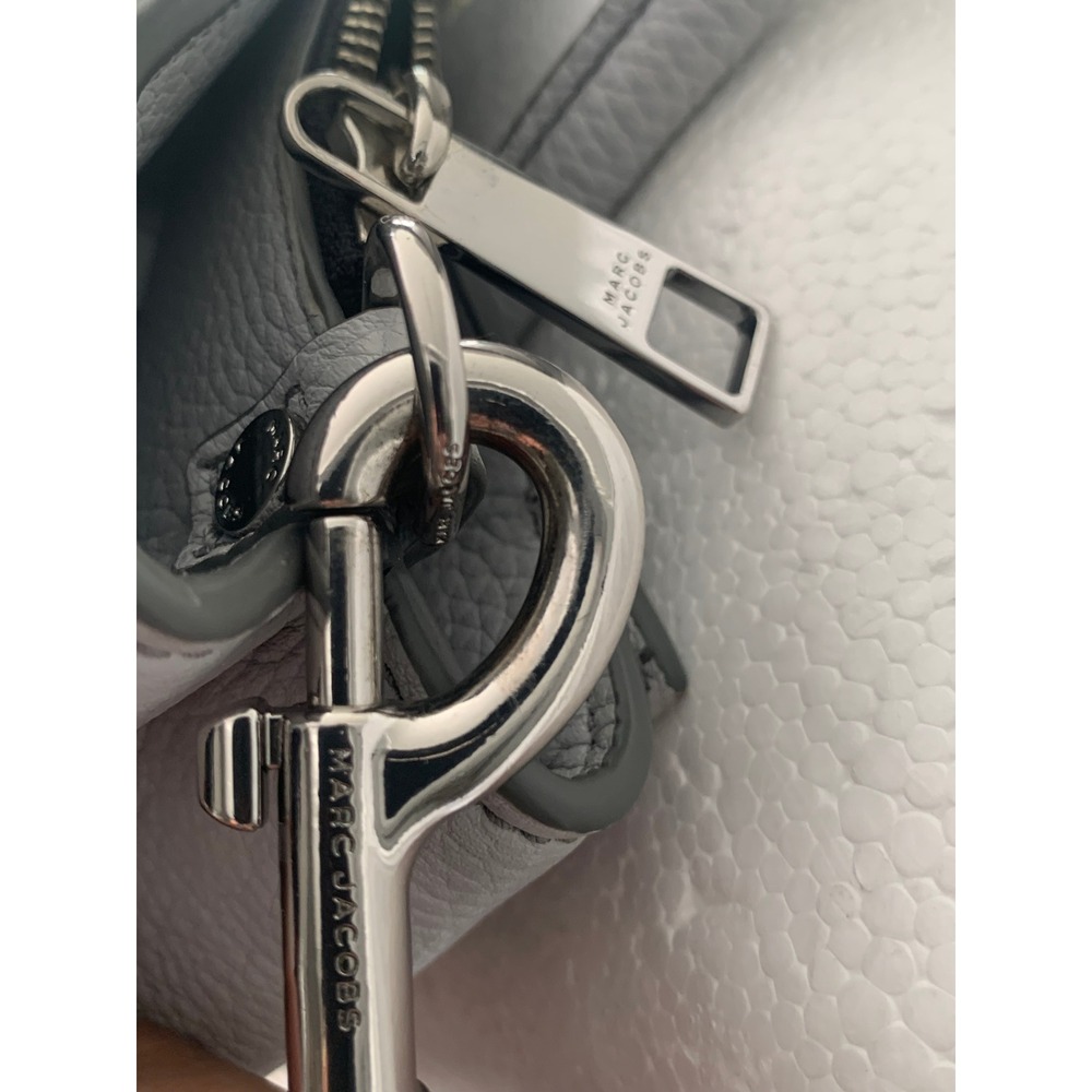 Marc Jacobs The Grind Tote Bag Grey Pebbled Leather Padlock Satchel Handbag#923 - Picture 6 of 15